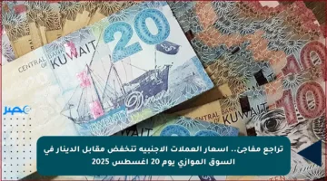 تراجع مفاجئ.. أسعار العملات الأجنبية تنخفض مقابل الدينار في السوق الموازي يوم 20 أغسطس 2025